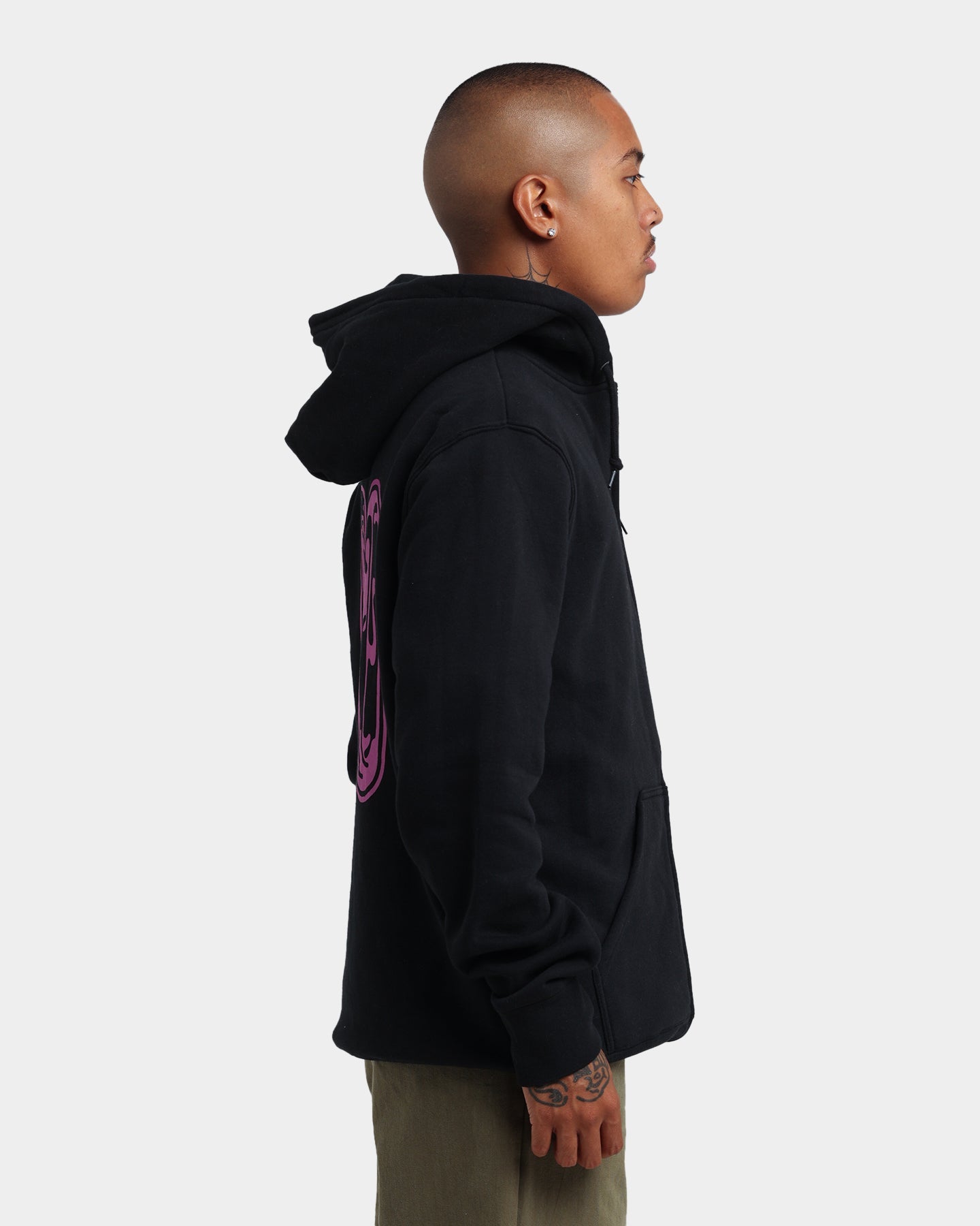 HUF Common H Zip Up Hoodie Black