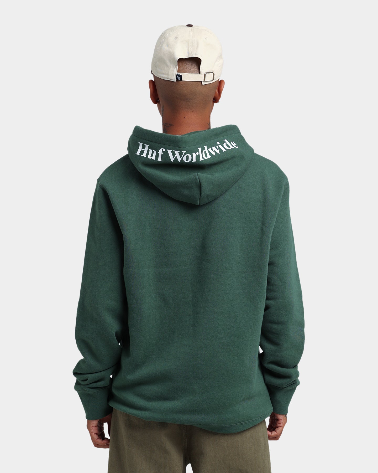 Huf Essentials Box Logo Pullover Hoodie Dark Green