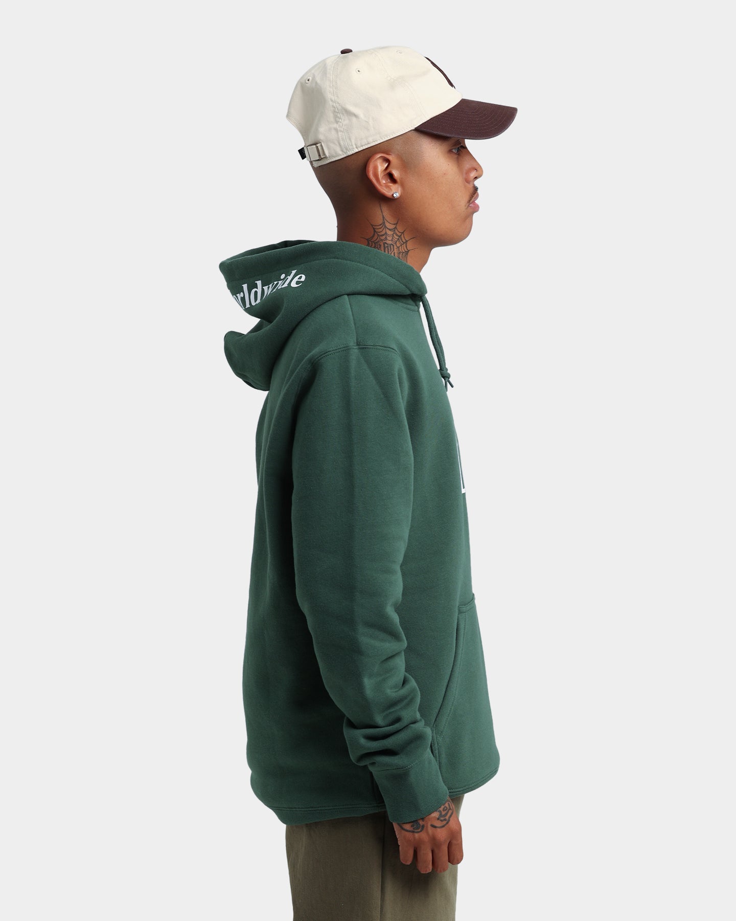 Huf Essentials Box Logo Pullover Hoodie Dark Green