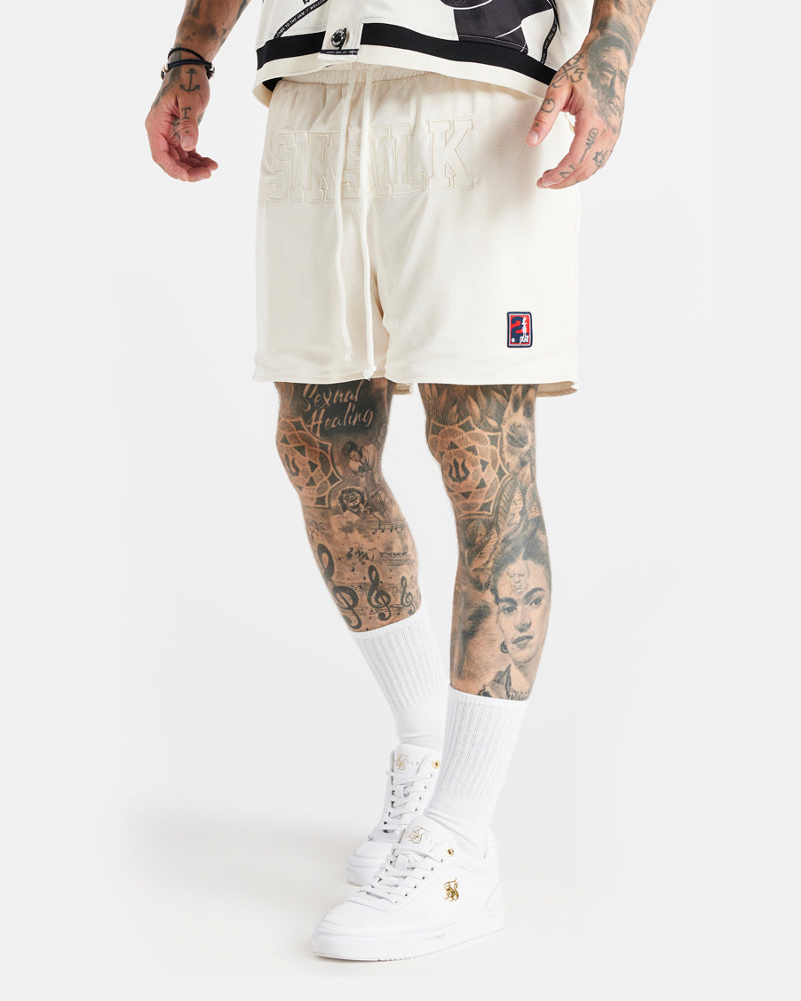 Sik Silk Space Jam x SIK SILK Mesh Shorts Ecru