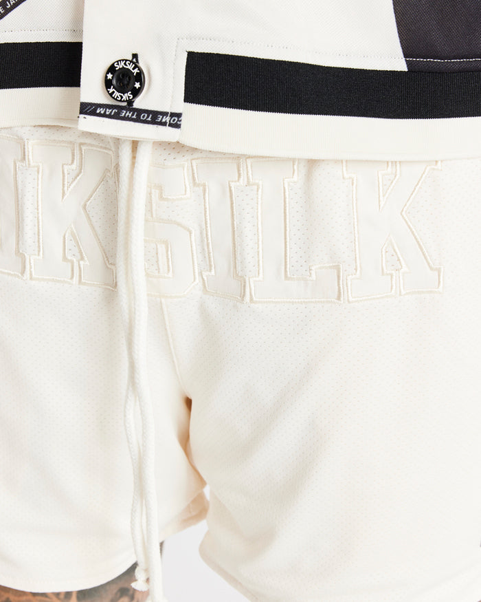 Sik Silk Space Jam x SIK SILK Mesh Shorts Ecru