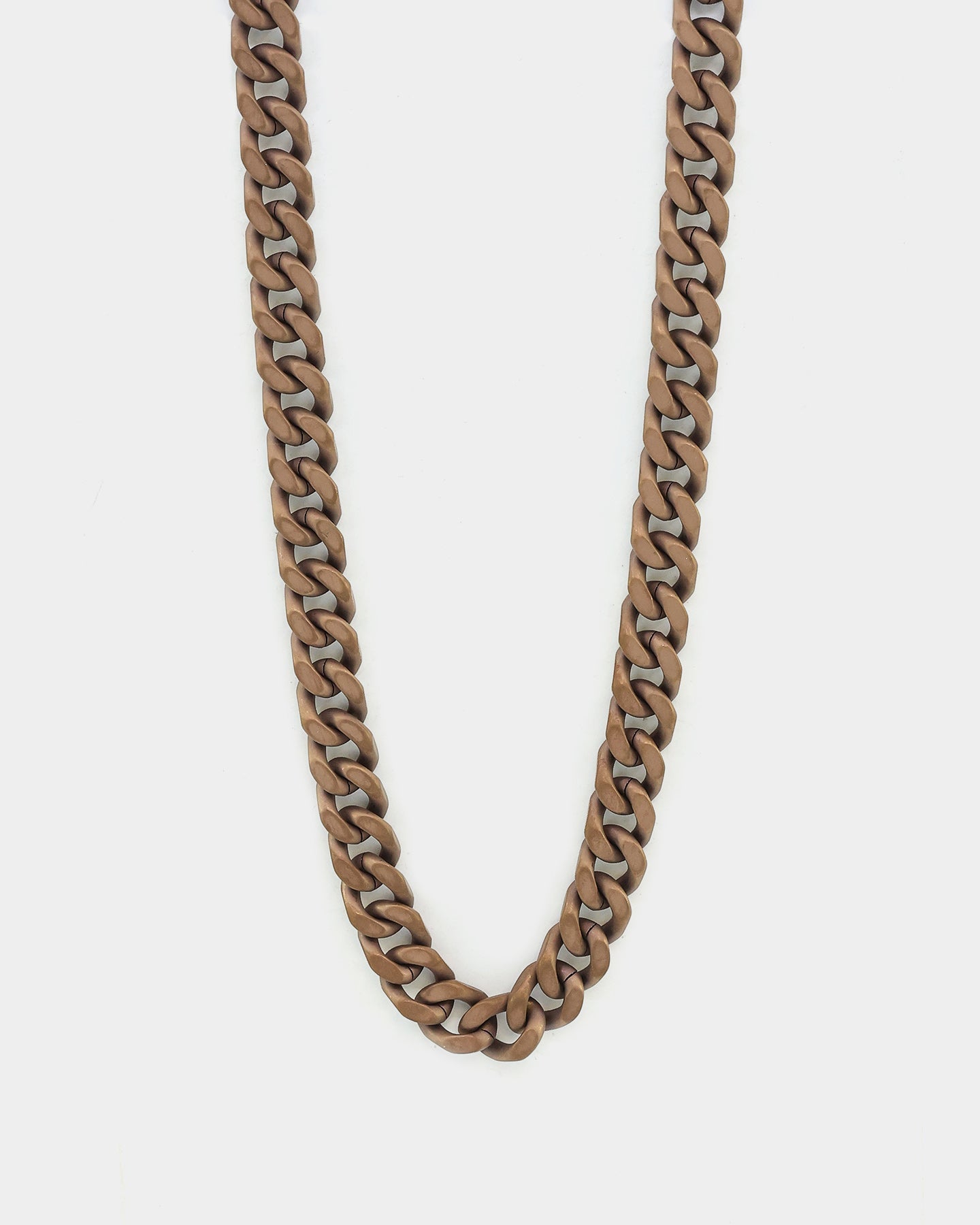 Guess Mainline 23" 8mm Cuban Necklace Chocolate Brown