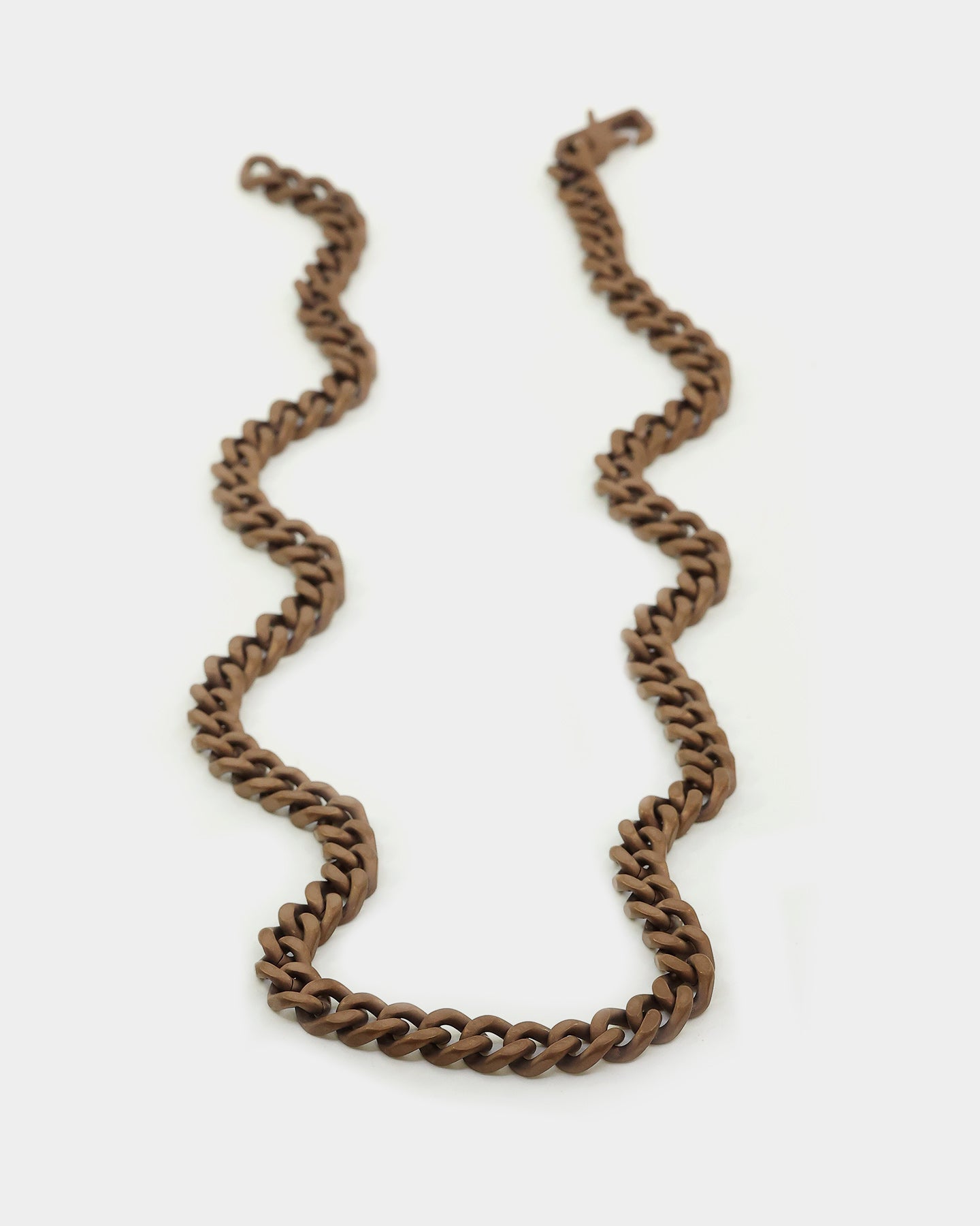 Guess Mainline 23" 8mm Cuban Necklace Chocolate Brown