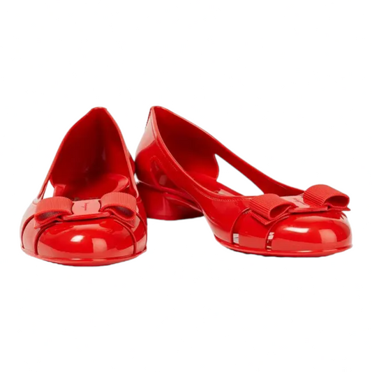 SALVATORE FERRAGAMO Vara Jelly Women's 726364 Arid Coral Ballet Flat