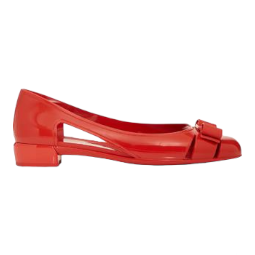 SALVATORE FERRAGAMO Vara Jelly Women's 726364 Arid Coral Ballet Flat