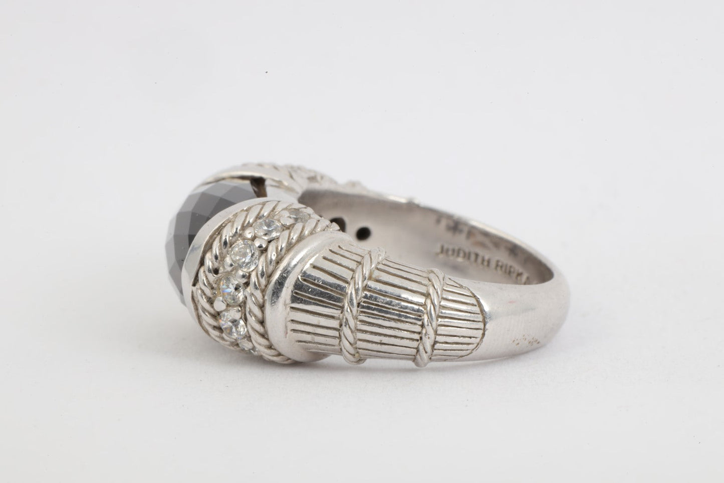 Judith Ripka 925 Silver Ring with Stones Size 7 (10.88g.)