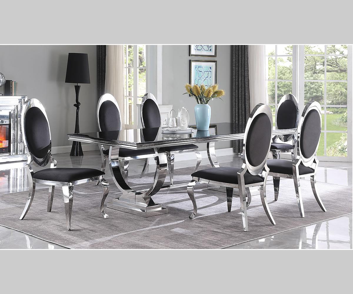 2, 4 or 6 Modern White & Silver Chairs- Model Elara