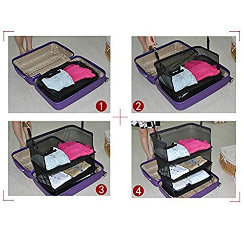 Portable Stow-N-Go Portable Suitcase Shelves Hanging Luggage Packing Organizer