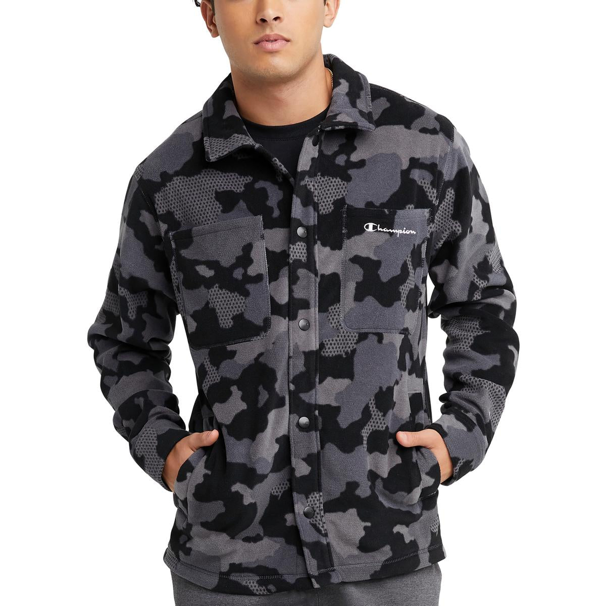 Champion Mens Camouflage Polyester Fleece Jacket