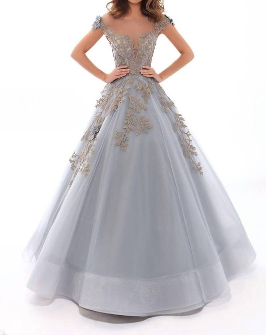 Ball Gown In Cloudy Blue