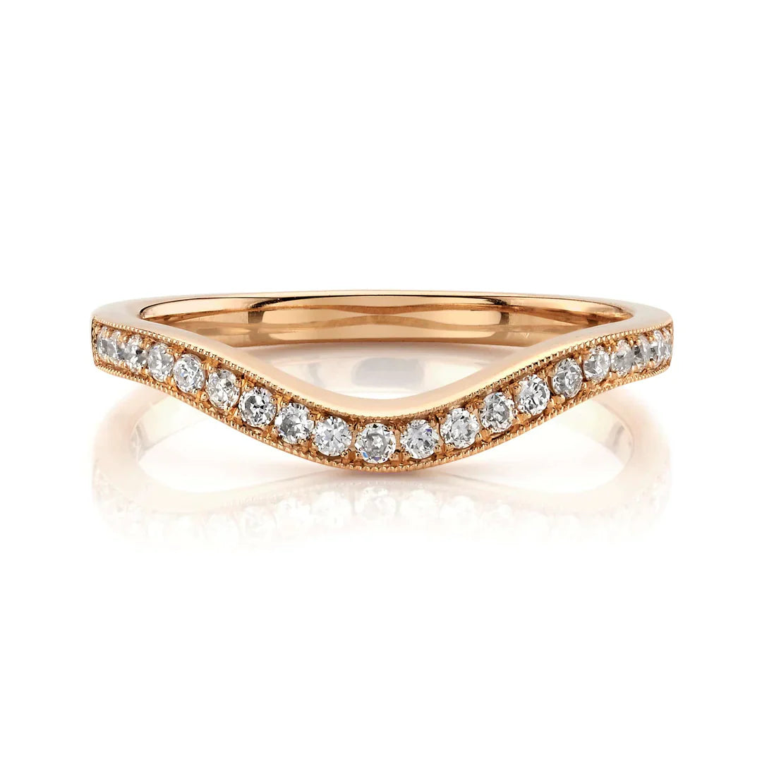 Single Stone Diamond 18K Rose Gold Grace Band