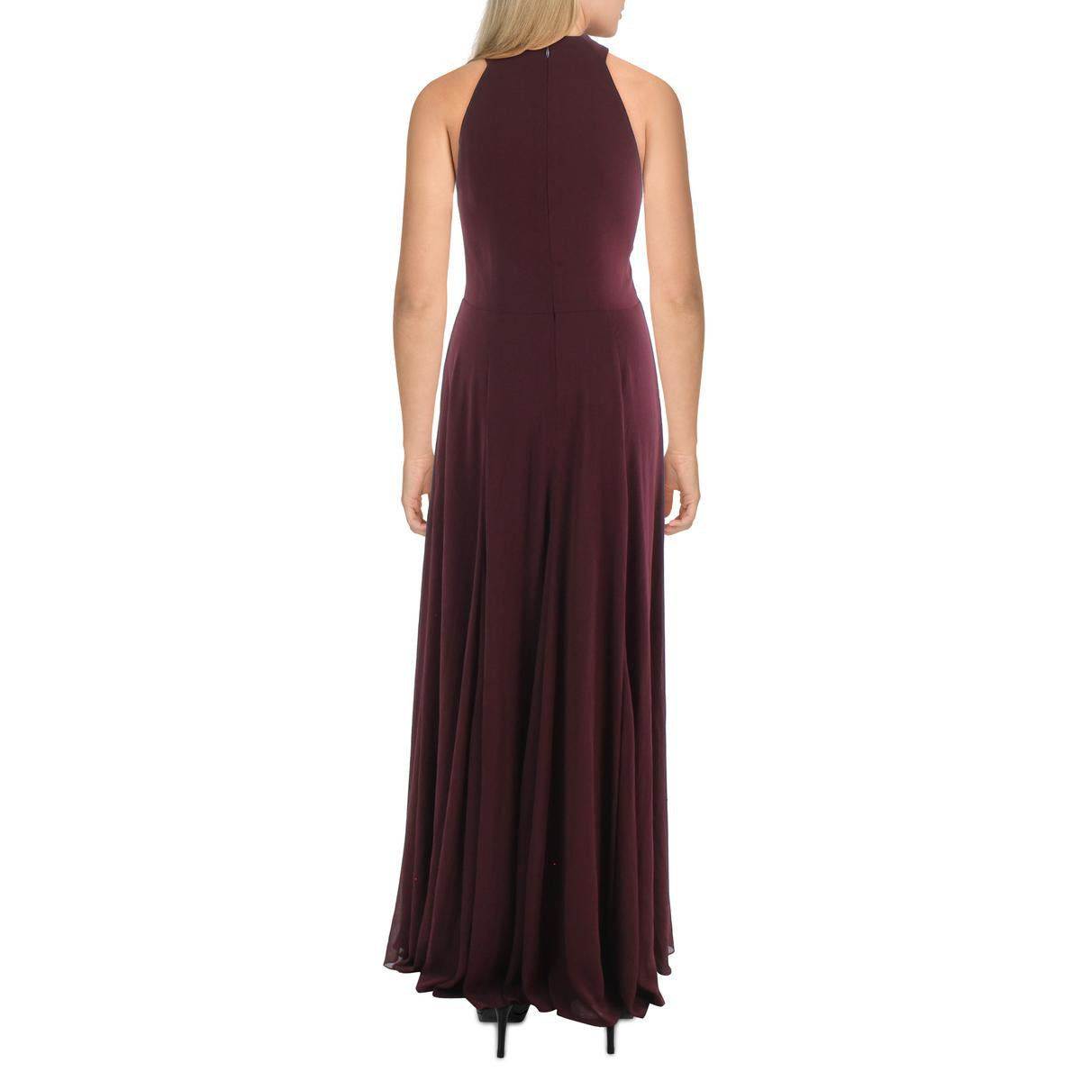 Lauren Ralph Lauren Womens Georgette Halter Evening Dress