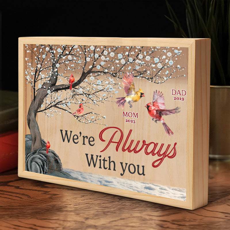 Remember We're Always With You - Memorial Personalized Custom Frame Light Box - Sympathy Gift For Family Members