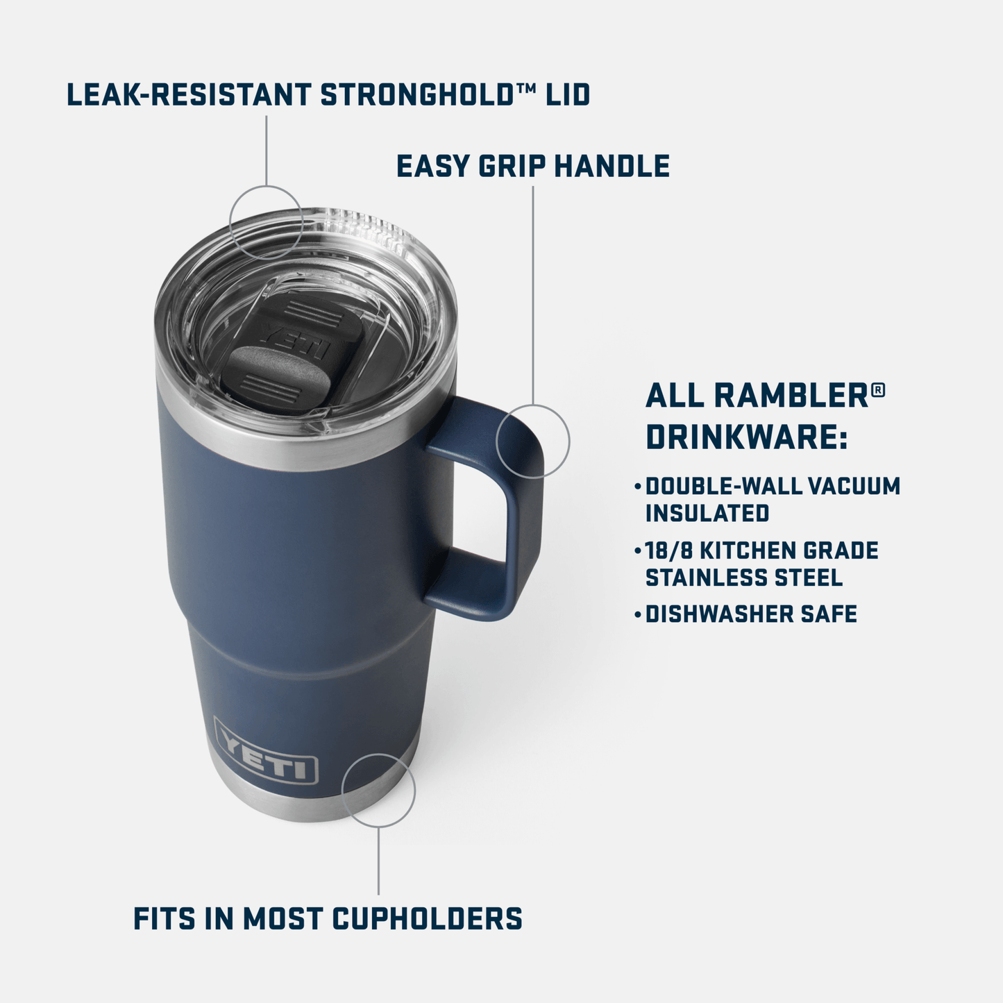 Rambler® 20 oz Travel Mug - Charcoal