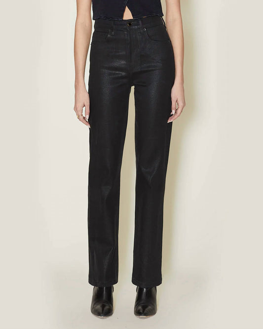 Sabine Straight Jeans In Coated Black