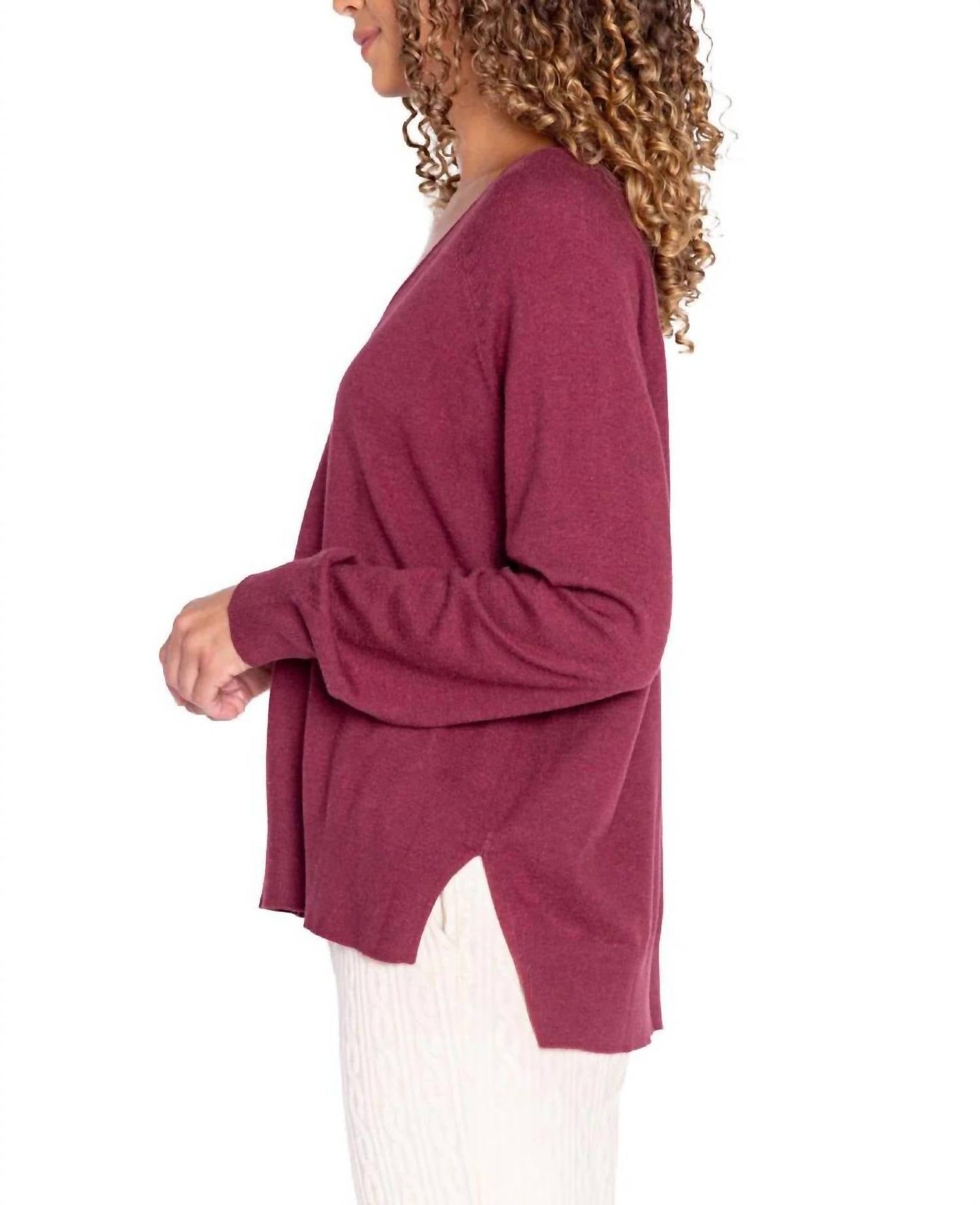 Slounge Garden Long Sleeve Top In Bordeaux