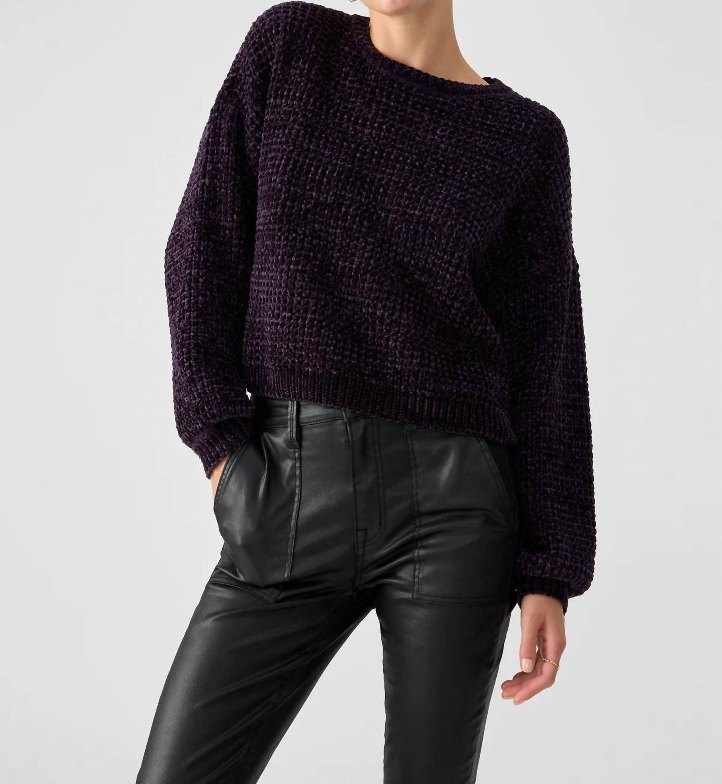 Under The Stars Chenille Sweater In Purple