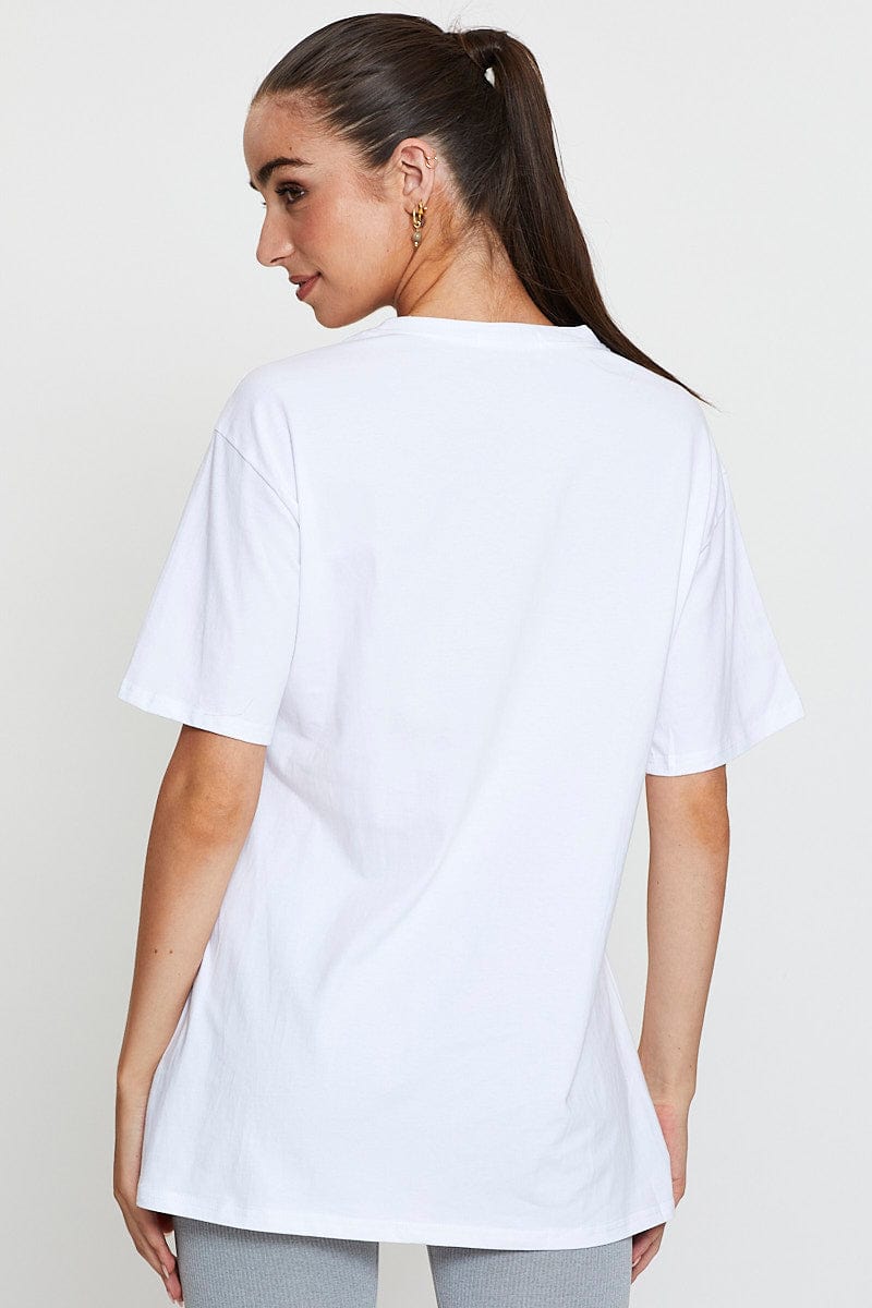 White Graphic T Shirt Short Sleeve