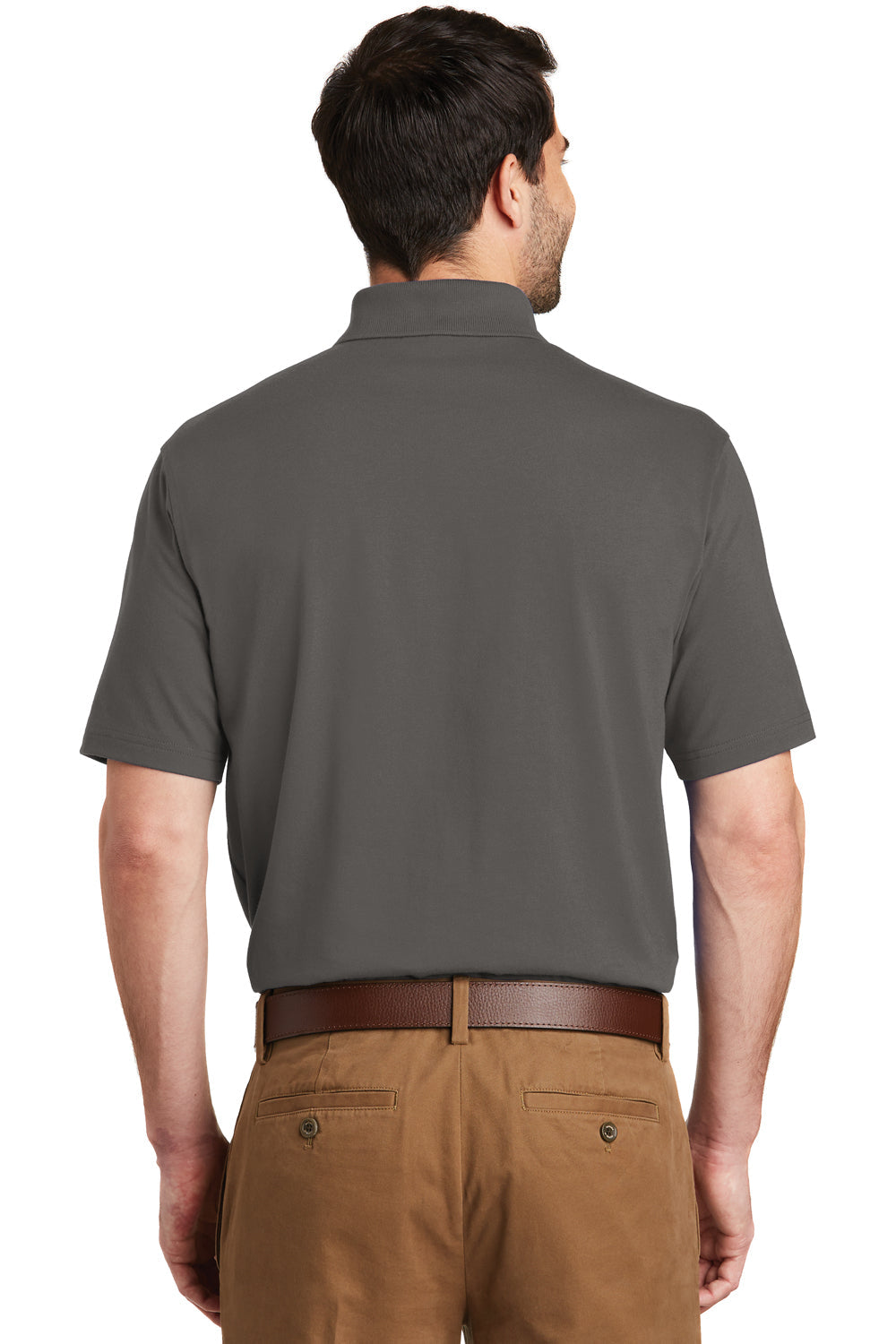 Port Authority Mens SuperPro Moisture Wicking Short Sleeve Polo Shirt - Sterling Grey - Closeout