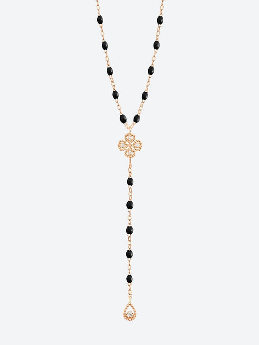 LUCKY CLASSIC GIGI DIAMOND ROSARY ROSE GOLD NECKLACE 45 CM